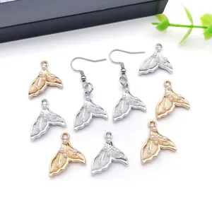 Alloy pearl mermaid tail jewelry pendants and earrings DIY craft accessories detail view
