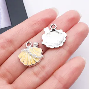 Ciondolo con conchiglia in lega stile oceano, accessori per gioielli fai da te.