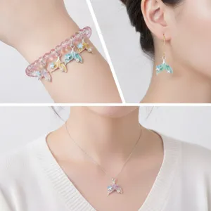 Gradient pearl starfish fish tail alloy jewelry set necklace earrings bracelet fashion