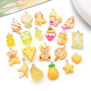 20 stijlen hars schattige tekenfilm dier fruit bedels voor DIY handgemaakte armband ketting
