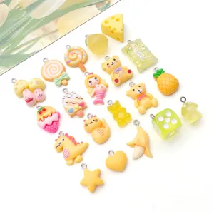 20st schattige hars cartoon bedels set DIY ketting armband sleutelhanger sieraden