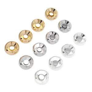 Perles d'espacement de roue dorées et argentées pour bijoux de bricolage, vue principale.
