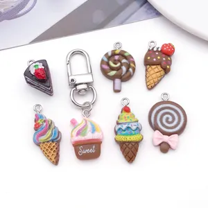 colgante llavero postre dulce de resina accesorios de joyería diy estilo de comida
