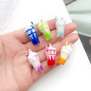 Mini ice cream cup charm pendants detail closeup view for DIY handmade jewelry crafting