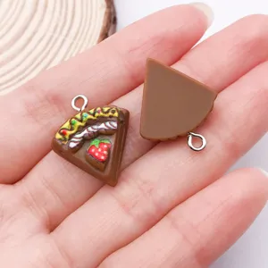 Colgantes de pastel de chocolate de resina dijes DIY para pulseras collares
