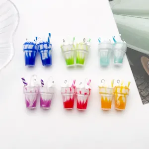 Miniature milkshake cup DIY charms pendant accessories for handmade earrings necklaces bracelets.