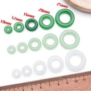 Chinese style glass imitation jade peace buckle loose beads for DIY bracelet jewelry accessories