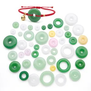 Chinese style imitation jade glass safety buckle beads and DIY bracelet jewelry accessories