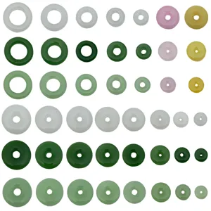 Chinese style colored glaze imitation jade peace buckle loose beads for DIY handmade jewelry.