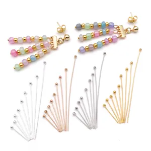 DIY handmade beaded earrings jewelry making findings set with colorful beads metal pins.