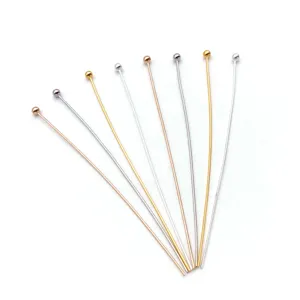 Copper ball head pins for jewelry making, DIY handmade beading, multi-color craft findings.