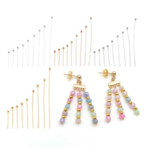 DIY jewelry making head pins and colorful beaded drop earrings components kit for handmade crafts.