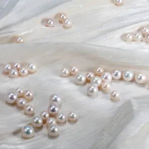 Perle di Perle d'Acqua Dolce Naturali Vicino Rotondo Forato Perle Sfuse per Creazione di Gioielli Fai da Te Collana Braccialetto Artigianato