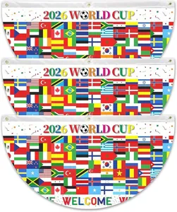 2026 World Cup fan shaped banner flags multi country flags patriotic decoration for sports