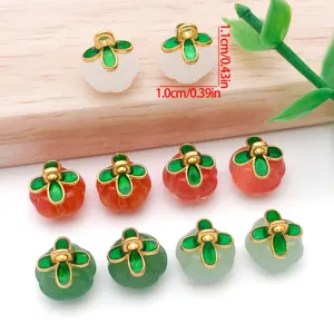 DIY Glazed Glass Pumpkin Clover Bead Pendant Fruit Charm For Bracelet Necklace Jewelry Making