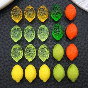 Perles de Fruit Citron en Acrylique Accessoires de Fabrication de Bijoux DIY Perles en Vrac Charmes Pour Bracelet Collier Pendentif Téléphone