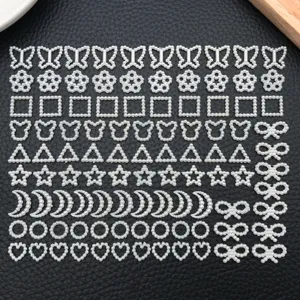 Set de dijes de perlas para uñas resina parte posterior plana DIY lazos estrellas