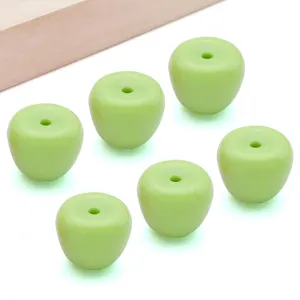 Abalorios de acrílico con forma de manzana verde, ideales para pulseras DIY, dijes de móvil y llaveros.