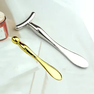Zinklegering Oogcrème Massagestab Metalen Gezichtsroller T Vorm En Druppel Huidverzorging Gereedschap Voor Ooggebied