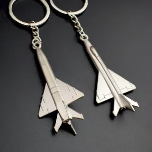 Porte-clés avion de chasse en métal J-8 modèle d'avion trousseau souvenir aviation militaire
