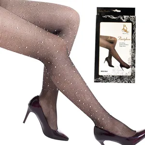 Sexy Strumpfhose mit Strass im Netz-Design für Damen, funkelnde Netzstrümpfe für Partys.