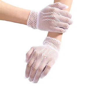 Women Sexy Hollow Out Fishnet Short Gloves Mesh Breathable Bridal Wedding Party Accessories Mesh Gloves