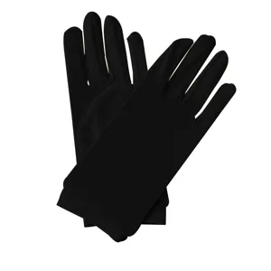 Nahaufnahme schwarzer elastischer Handschuhe, atmungsaktiver Stoff für Tanz und Alltag.
