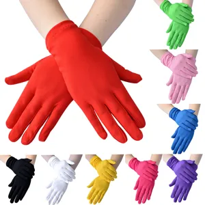 Damen Kurz Glatt Stretch Handschuhe Minimalistisch Einfarbig Dünn Atmungsaktiv Fingerhandschuhe Für Etikette Leistung Tanz Party