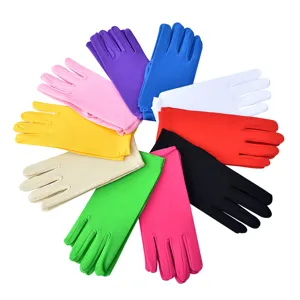 Damen kurze Stretch Handschuhe bunt weich atmungsaktiv Zeremonie Tanz Alltag