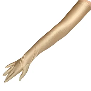 Lange Satin Sonnenschutz Handschuhe für Damen, elegante Abendparty Accessoires, dünner Stretch.