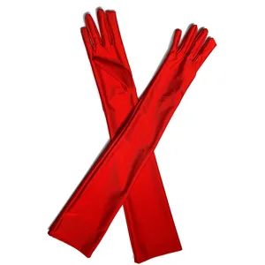 Lange rote Satinhandschuhe für Abendpartys, Opernaufführungen und den sommerlichen Sonnenschutz.