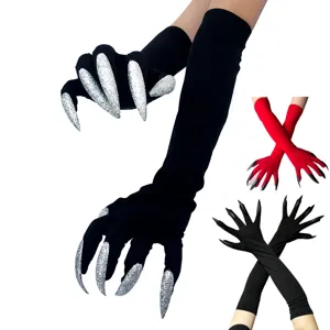 Halloween Long Nail Witch Gloves Gothic Cosplay Claws Prop For Women Masquerade Party Costume Accessories