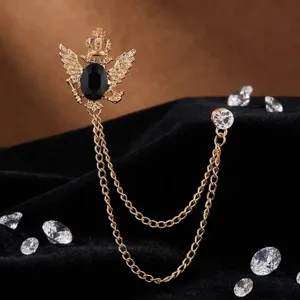 Vintage Krone Adler Schild Brosche Damen Britischer Stil Anzug Anstecknadel Schmuck