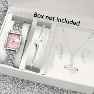 Coffret Montre Femme et Bijoux Ensemble Collier Bracelet Bague Boucles d Oreilles Luxe