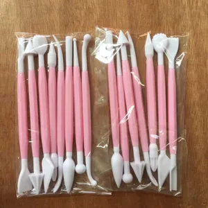 Fondant cake decorating shaping tool set double-ended pink modeling sculpting pens