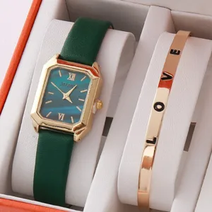 Mode Femmes Montre Quartz Et Ensemble Bracelet Strass Bracelet Alliage Montre Poignet Décontractée Pour Dames