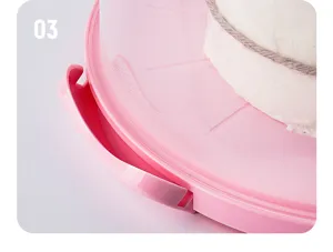 Scatola torta plastica rosa dettaglio maniglia chiusura 8-10 pollici portatile compleanno imballo