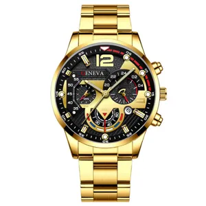 Orologio da uomo al quarzo cinturino acciaio inossidabile business lancetta luminosa