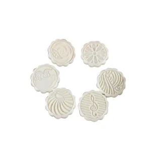 Set di stampi per torta lunare rotondi da 50g, 6 pezzi di timbri per dolci in stile cinese.