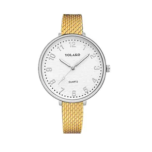 Orologio donna quarzo minimalista con cinturino maglia oro quadrante bianco elegante