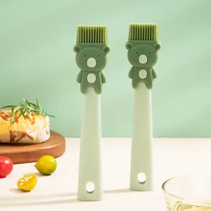 Heat Resistant Silicone Basting Brush Cartoon Bear Oil Brush For Kitchen BBQ Baking