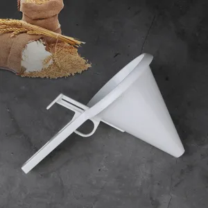 Handheld plastic batter dispenser funnel for cupcakes and baking. Perfect kitchen tool for cream.