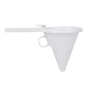 White plastic baking funnel batter dispenser confectionery tool for cupcakes and pastry decorating