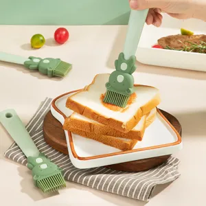 Cute silicone oil brush for baking and barbecue, heat resistant kitchen cooking tool.