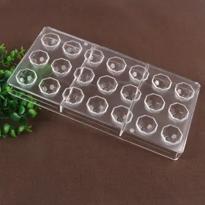 Transparante 21-holte gefacetteerde bol chocoladevorm DIY bakgereedschap voor pudding en gelei.