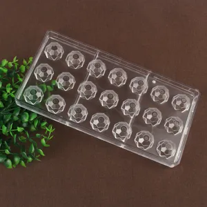 Transparante Kunststof 21 Holte Gefacetteerde Sferische Chocoladevorm DIY Bakgereedschap Keuken Deegwaren Gelei Pudding Vorm
