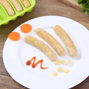 Siliconen worstvorm 6-cavity hot dog maker DIY bakgereedschap voor zelfgemaakte ham snacks.