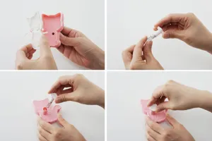 Kattencoekjessnijder detail, roze cartoon kat plunger mal, DIY bakgereedschap set.