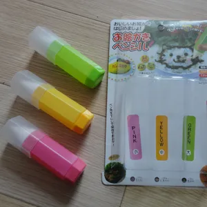 Baking piping pen set, chocolate jam squeeze bottles with nozzle sizes for cake decorating.