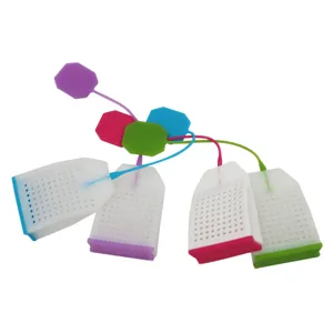 Mignon ensemble d'infuseur de thé en silicone en sac à main filtre à thé coloré